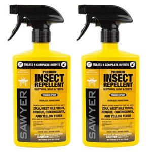 Sawyer Products SP6572 Twin Pack Premium Permethrin Clothing Insect Repellent Trigger Spray, 24 oz