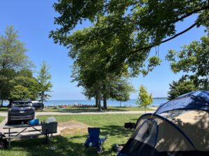 camping and paddle boarding at kelleys island