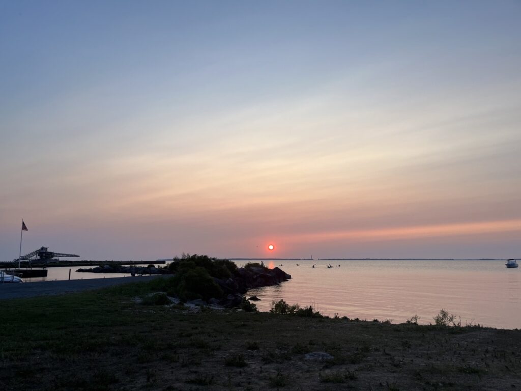 Sunset at Kelleys Island west bay